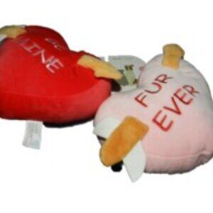 Heart Cupid Arrows Quote 2 Pk Large 7" Squeaker Dog Toys 🆕⌚📦 💨⚡🚚
